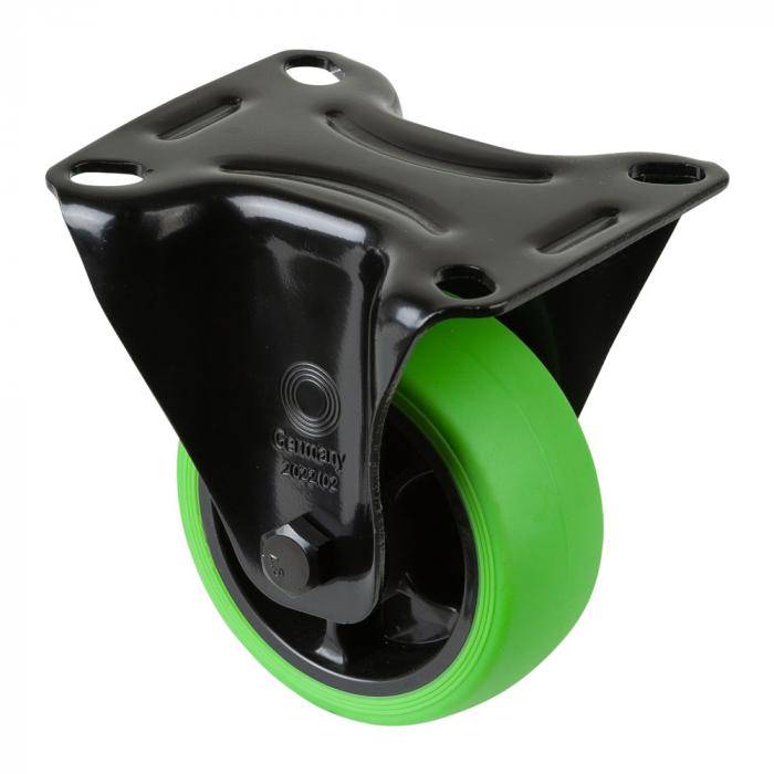 Transportrolle-Bockrolle mit Gabel aus Stahlblech - Rad-Ø 80 mm - Bauhöhe 105 mm - Tragkraft 100 kg