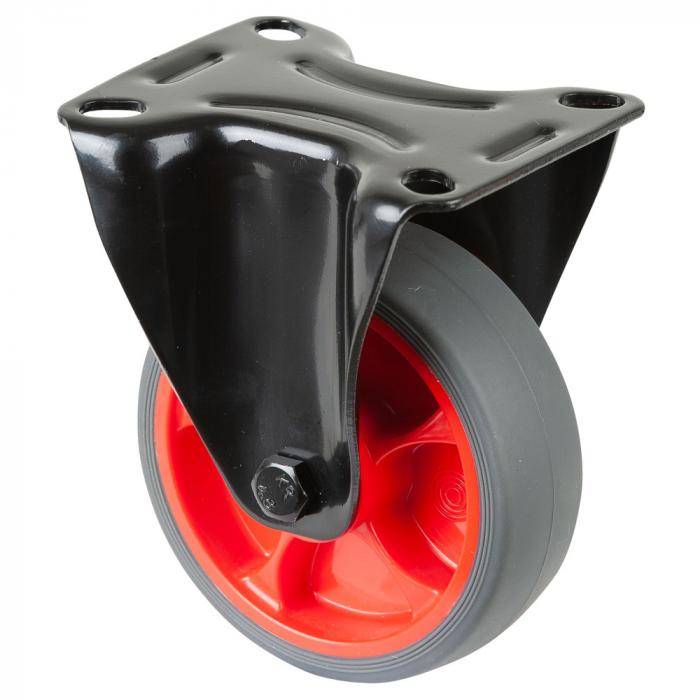 Transportrolle-Bockrolle mit Gabel aus Stahlblech - Rad-Ø 100 mm - Bauhöhe 128 mm - Tragkraft 110 kg