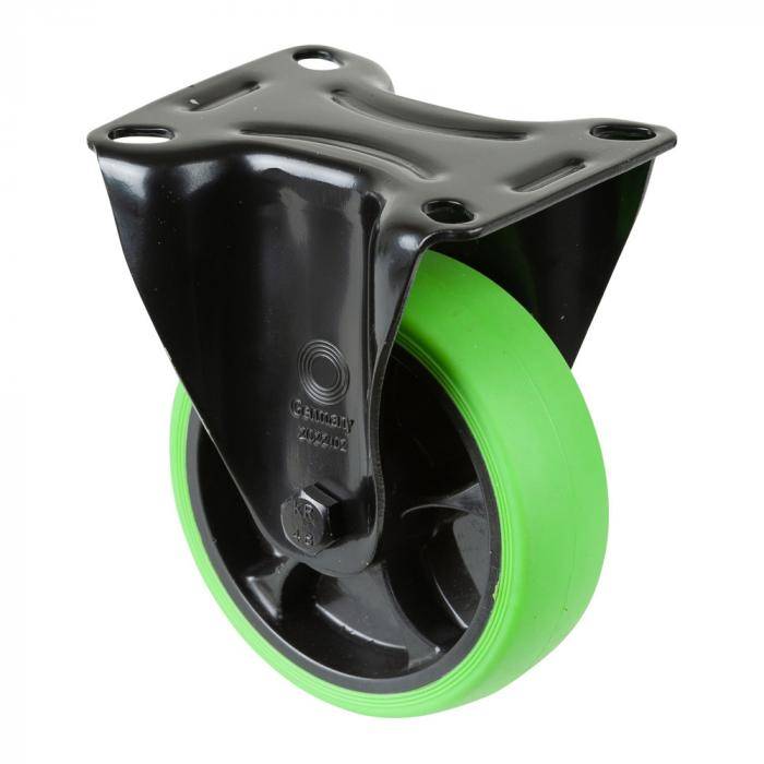 Transportrolle-Bockrolle mit Gabel aus Stahlblech - Rad-Ø 100 mm - Bauhöhe 128 mm - Tragkraft 110 kg