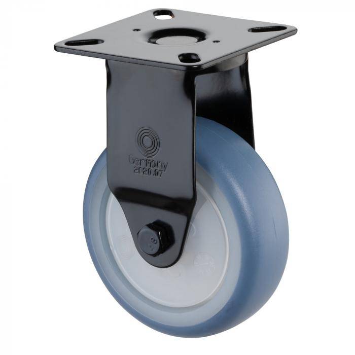 Apparate-Bockrolle mit Gabel aus Stahlblech - Rad-Ø 75 mm - Bauhöhe 103 mm - Tragkraft 60 kg
