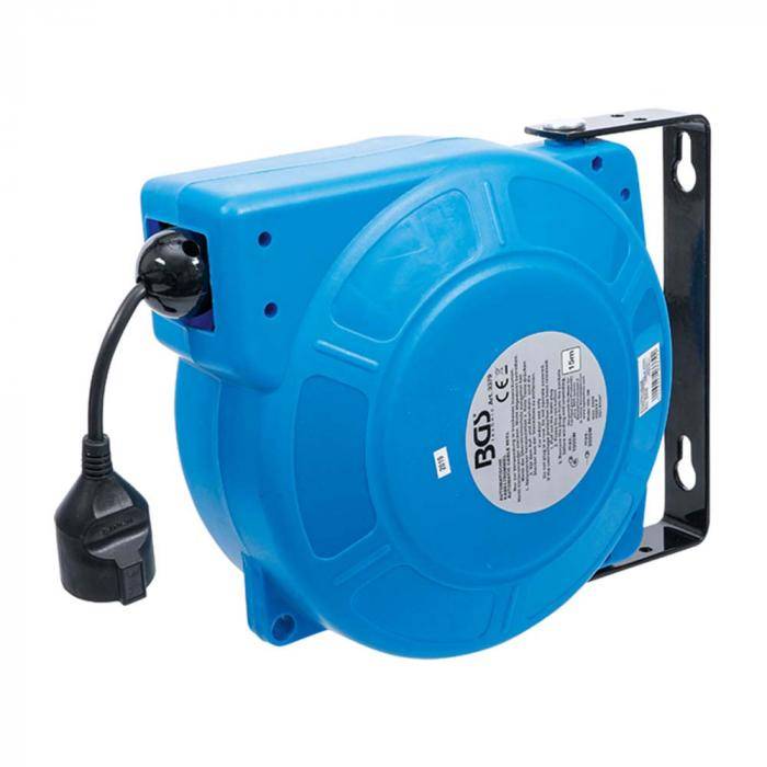 Automatische Kabeltrommel - Kabellänge 15 m - für Wandmontage inkl. Montagehalter