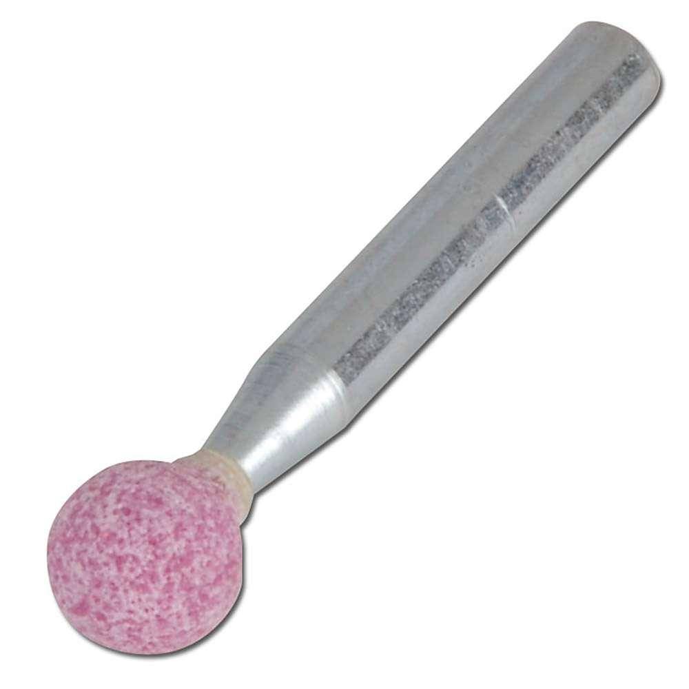 Schleifstift, PFERD - Härte O - Korundgemisch - Korngröße K100 - Kugel - keramische Bindung - Kopf-Ø 5 mm - Schaft-Ø 3 mm - bis 190900 U/min