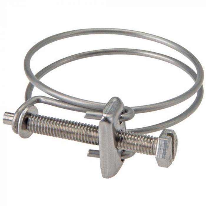 Schlauchklemme - Stahl verzinkt - Doppledraht - Spannbereich Ø 38 bis 43 mm