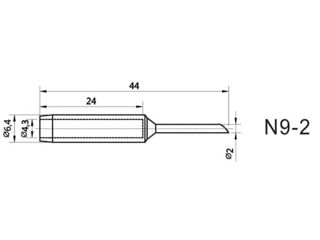 Velleman ERSATZSPITZE FR VTSS220 - ABGESCHRGT - 2 mm