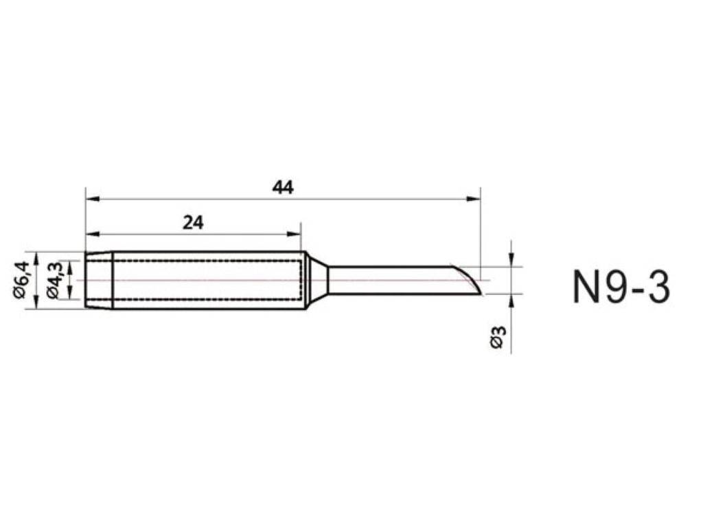 Velleman ERSATZSPITZE FR VTSS220 - ABGESCHRGT - 3 mm