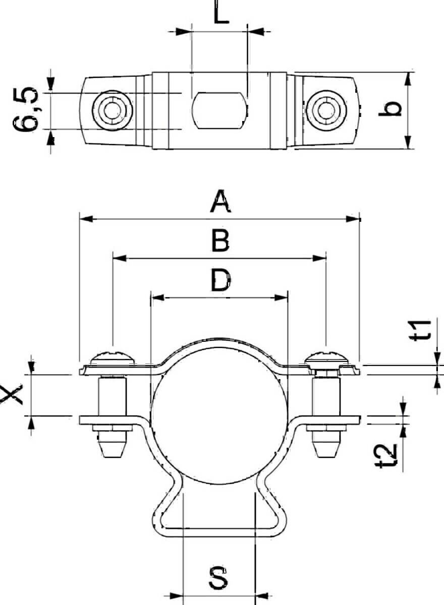 OBO Bettermann Abstandschelle ASL 733 25 ALU