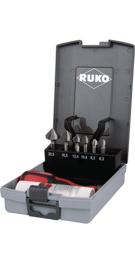 RUKO Kegelsenkerbitsatz 8-teilig Größe 6,3-20,5 mm 90 ° HSS