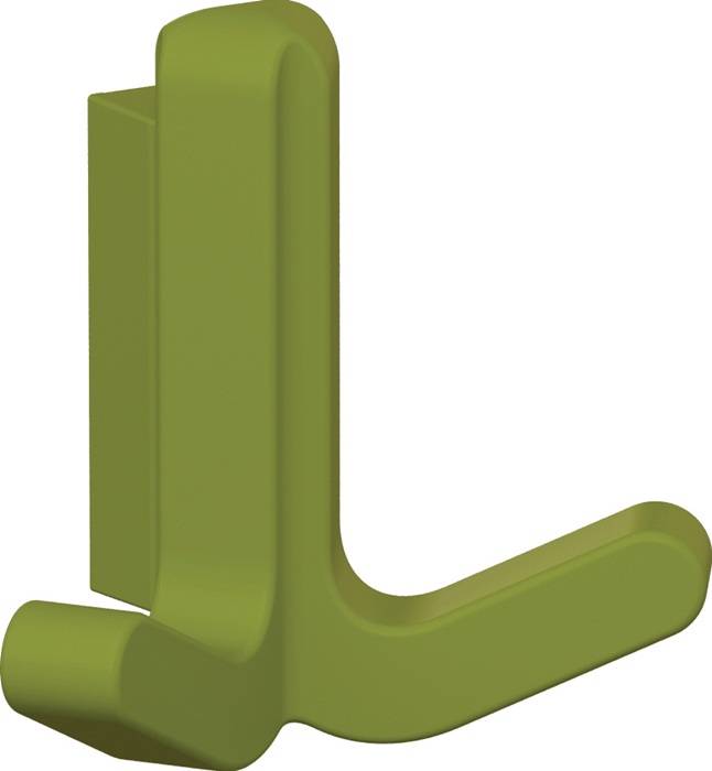 Doppelhaken Ser.477 matt,elastisch Ku.(TPU) 74 apfelgrün H.69mm HEWI