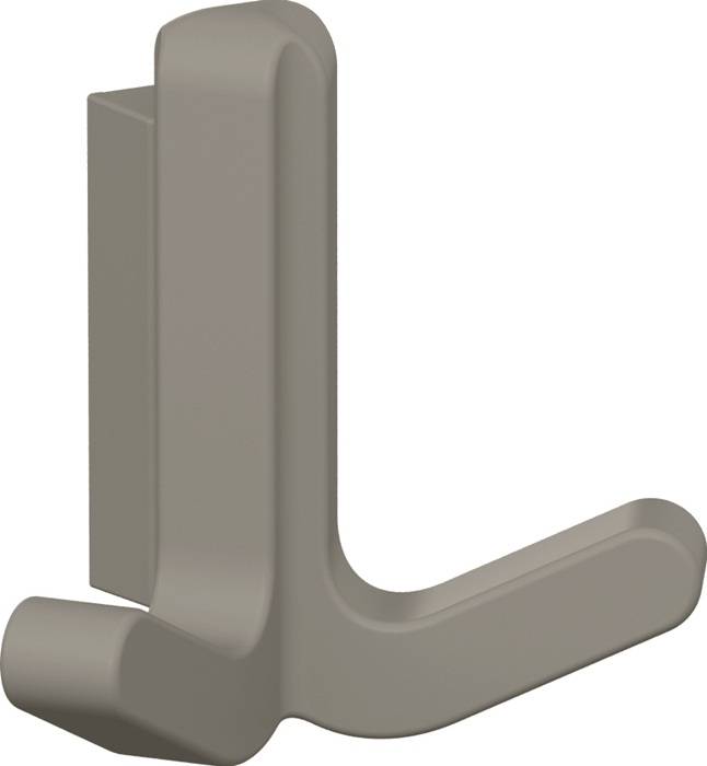 Doppelhaken Ser.477 matt,elastisch Ku.(TPU) 95 felsgrau H.69mm HEWI