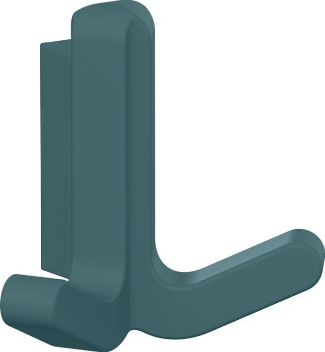 Doppelhaken Ser.477 matt,elastisch Ku.(TPU) 55 aquablau H.69mm HEWI