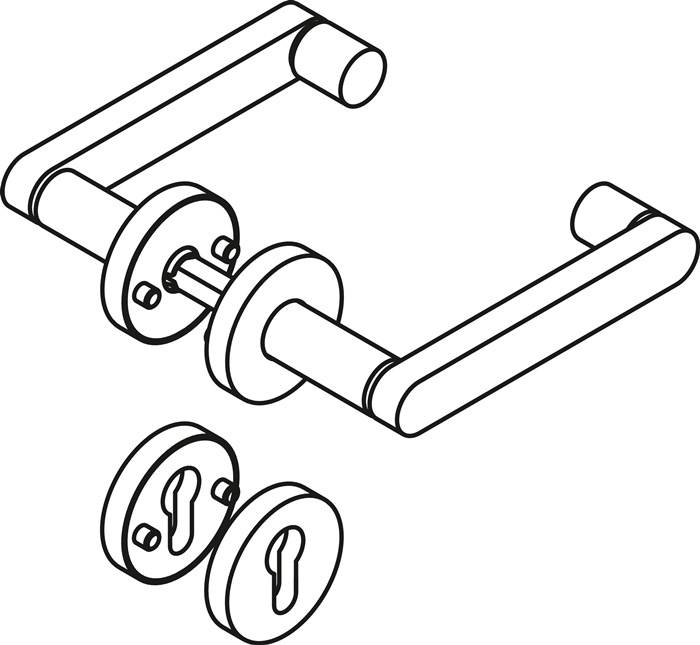 Rosettengrt.270XAH01.230 VA U-Form PZ DIN L/R D/D HEWI
