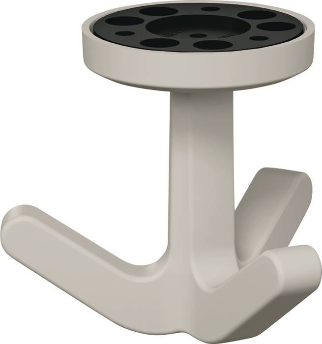 Dreifachhaken Ser.477 matt,elastisch 97 lichtgrau H.69mm D.51mm HEWI