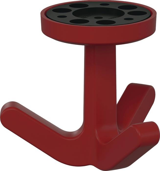 Dreifachhaken Ser.477 matt,elastisch 33 rubinrot H.69mm D.51mm HEWI