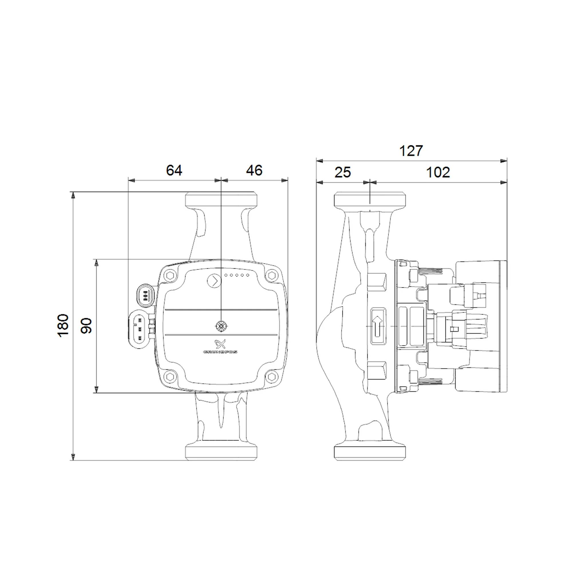 Grundfos Hocheffizienz Umwälzpumpe ALPHA1 15-40 130mm 1x230V G1 DACH, 1 Stk.