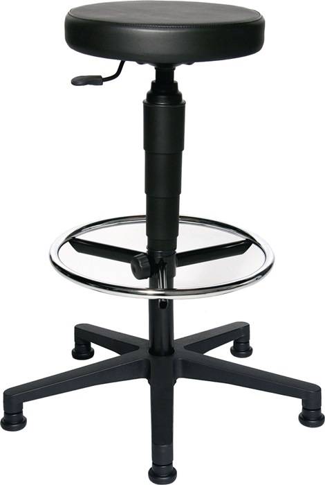 Drehhocker m.Gleiter Kunstlederpolster schwarz Sitz-H.580-840mm TOPSTAR