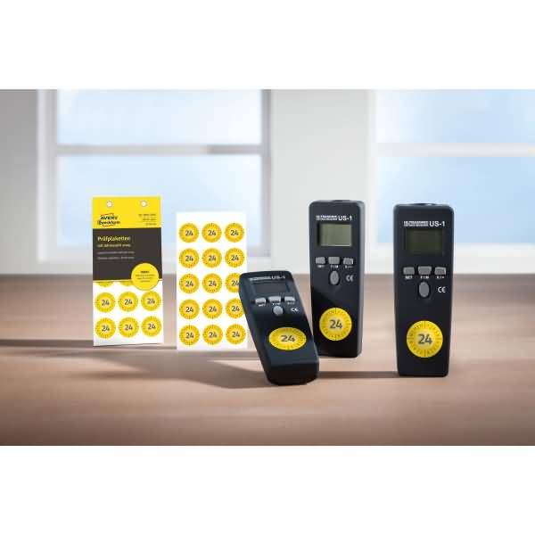 Prüfplaketten 20mm 8 Bogen/120 Etiketten 2024 gelb