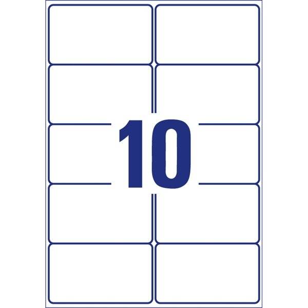 Eine leere Vorlage mit blauem Rahmen mit acht abgerundeten Rechtecken, die in zwei Spalten und vier Reihen angeordnet sind, zentriert mit der Nummer „10".