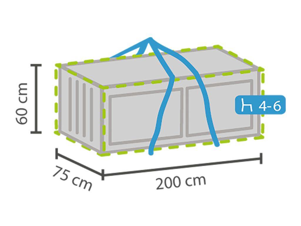 Perel Outdoor-Abdeckung Tasche für Lounge-Kissen - 200x75x60cm