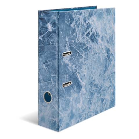 HERMA 19650, Motiv-Ordner „Ice“, 70 mm breit , DIN-A4-Ordner, aus robustem Karton, praktische Hebelmechanik