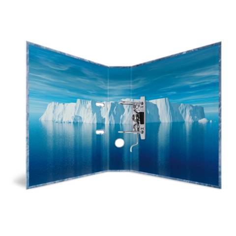 HERMA 19650, Motiv-Ordner „Ice“, 70 mm breit , DIN-A4-Ordner, aus robustem Karton, praktische Hebelmechanik