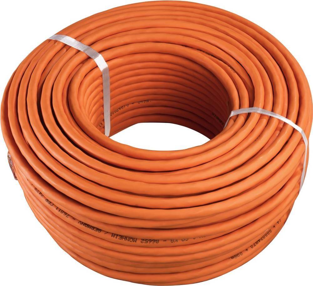 Hama Netzwerkkabel,Cat.7 Rohkabel, 10 Gbit/s, S/FTP geschirmt, halogenfrei, Rolle, 50 m (00020099)