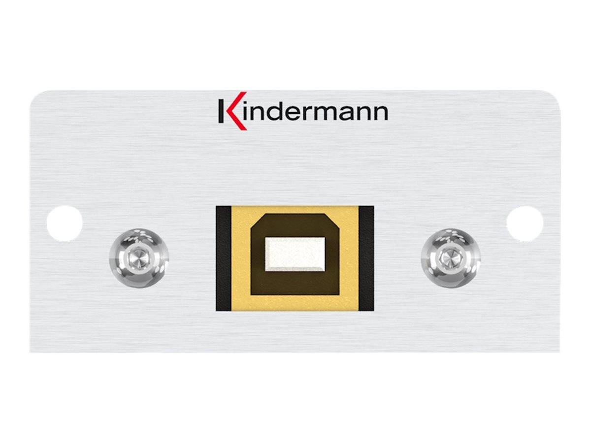 Kindermann Konnect 50 alu - USB Active Hub - Modulares Faceplate-Snap-In