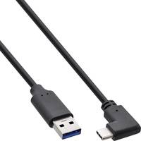 INLINE - USB 3.2 Kabel - USB-C Stecker gewinkelt an A Stecker - schwarz - 1m