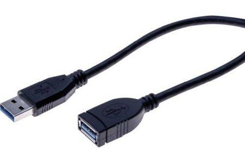 USB 3.0 Verlängerungskabel, USB 3.0 St. A / USB 3.0 Bu. A, schwarz, 0,5 m