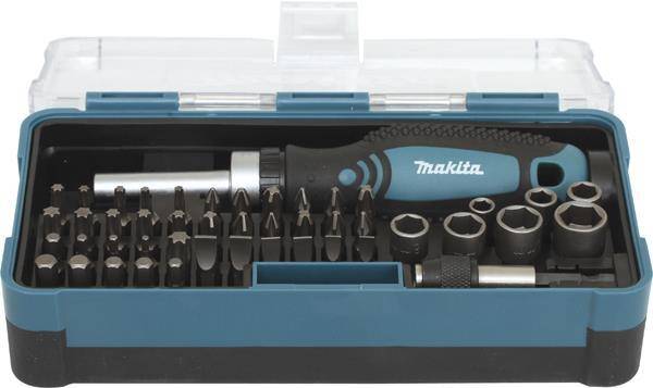 Makita Schraubendreher mit Ratschenfunktion und Bit- sowie Steckschlüsselsatz