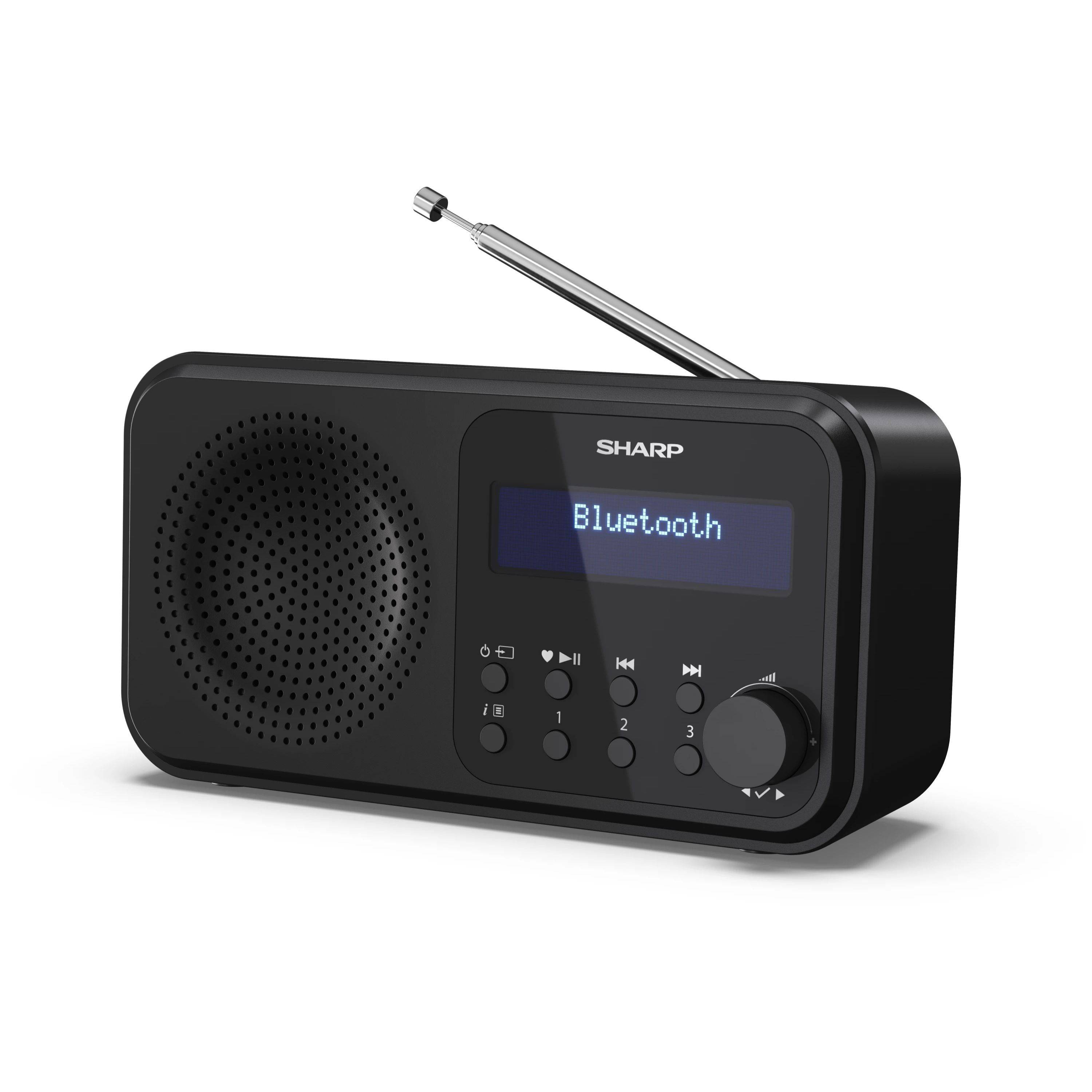 SHARP DR-P420BK – Tragbares Digitalradio mit DAB+/FM & Bluetooth – 20 Senderspeicher, USB- oder Batteriebetrieb