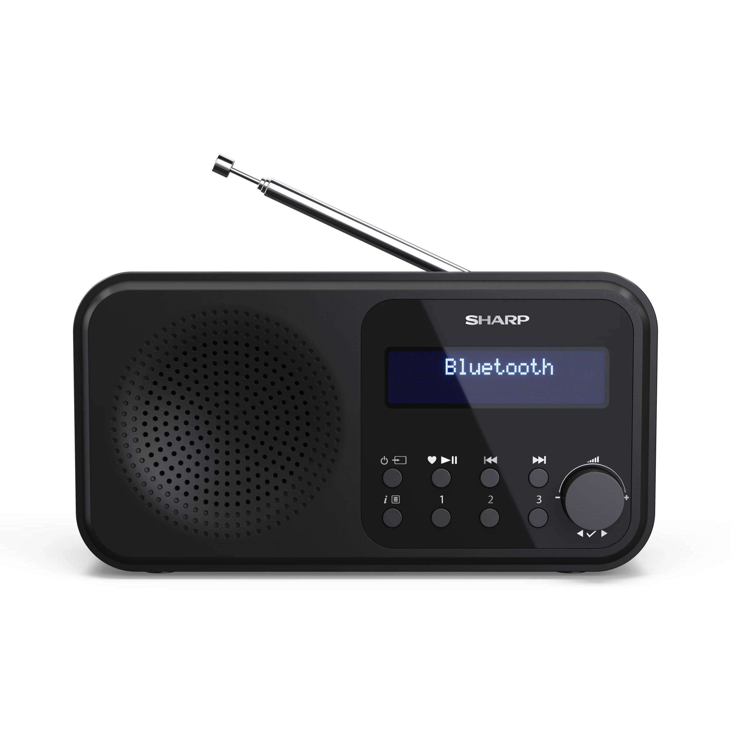 SHARP DR-P420BK – Tragbares Digitalradio mit DAB+/FM & Bluetooth – 20 Senderspeicher, USB- oder Batteriebetrieb