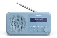 Tragbares blaues Radio mit Antenne, Lautsprechergitter, LCD-Display mit 