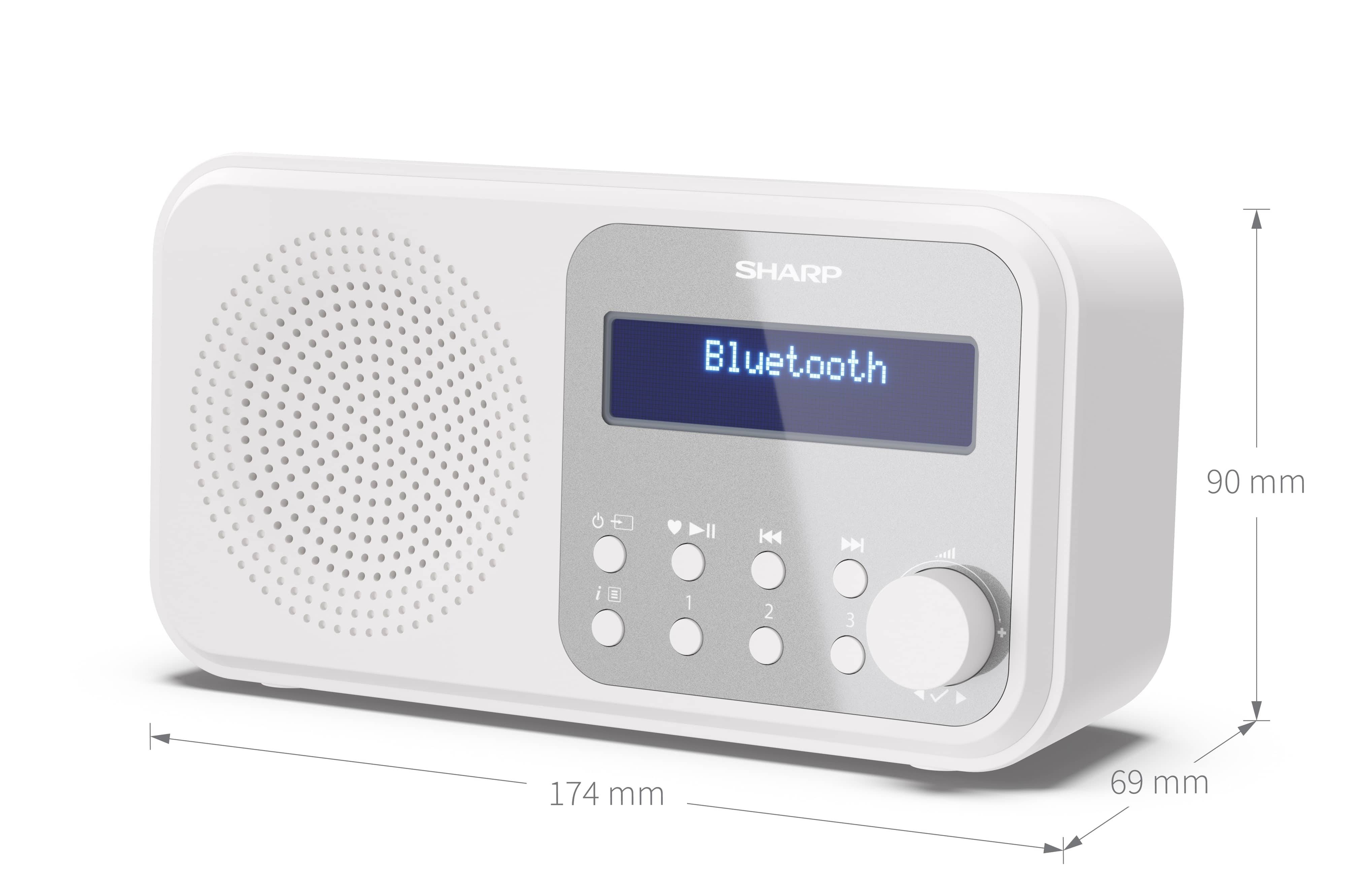 SHARP DAB+/FM Radio DR-P420, USB, Bluetooth, weiß