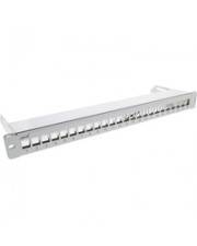 InLine Patchfeld 24-fach Keystone Snap-In Leerblech Patchpanel 48,26 cm 19" 1HE zur Verwendung mit Modulen geeignet für Cat.6a Cat.6 Cat.5 Module