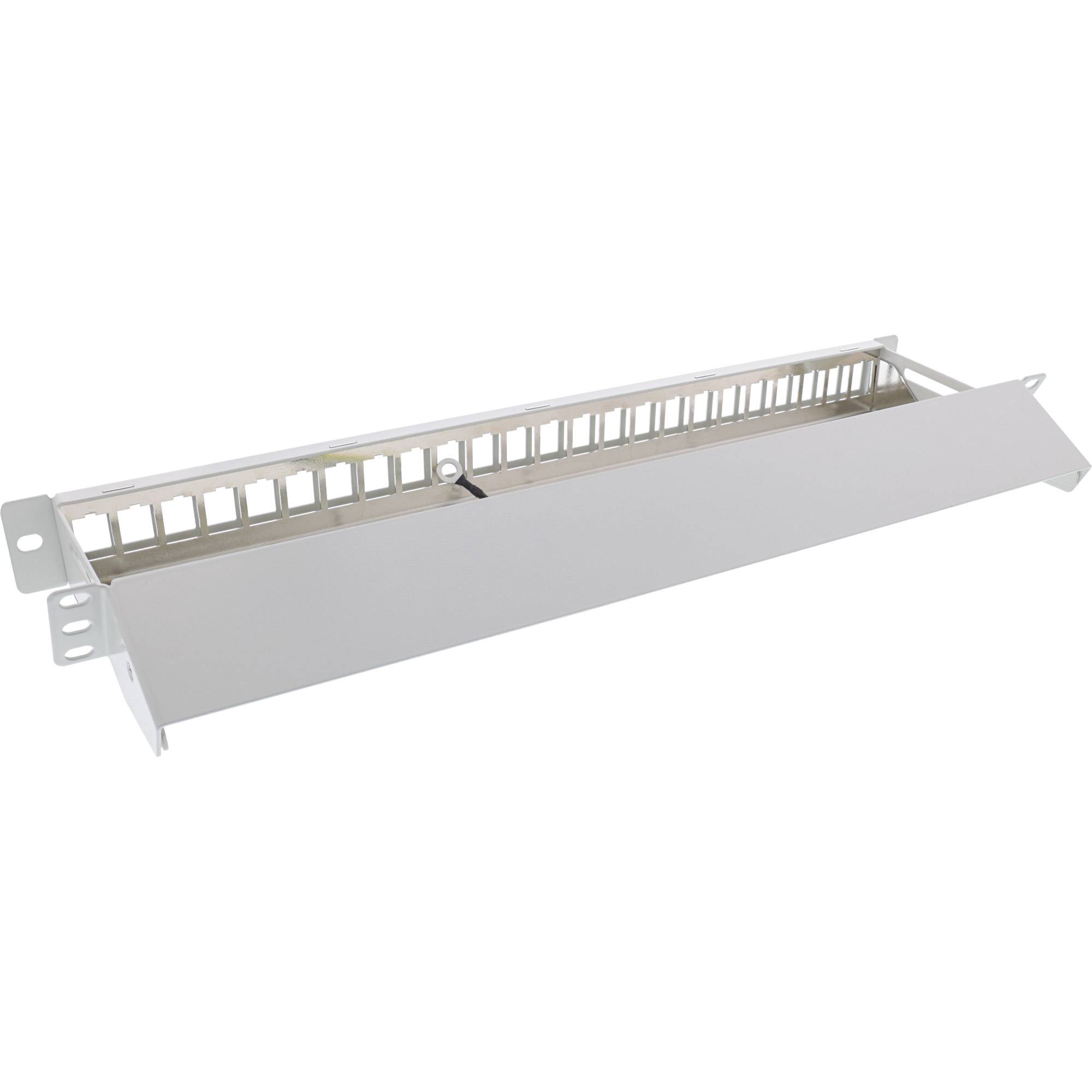 INLINE - Patchfeld 24-fach - Keystone Leerblech Patchpanel mit Auszug - 19"" - 1HE