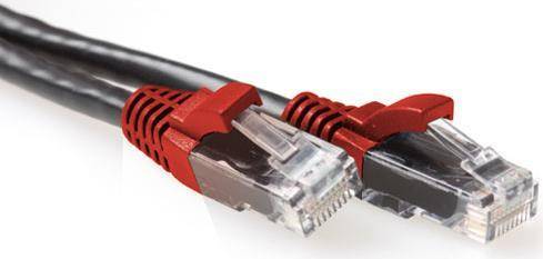ACT Black 3 meter U/UTP CAT6A patch cable cross with RJ45 connectors