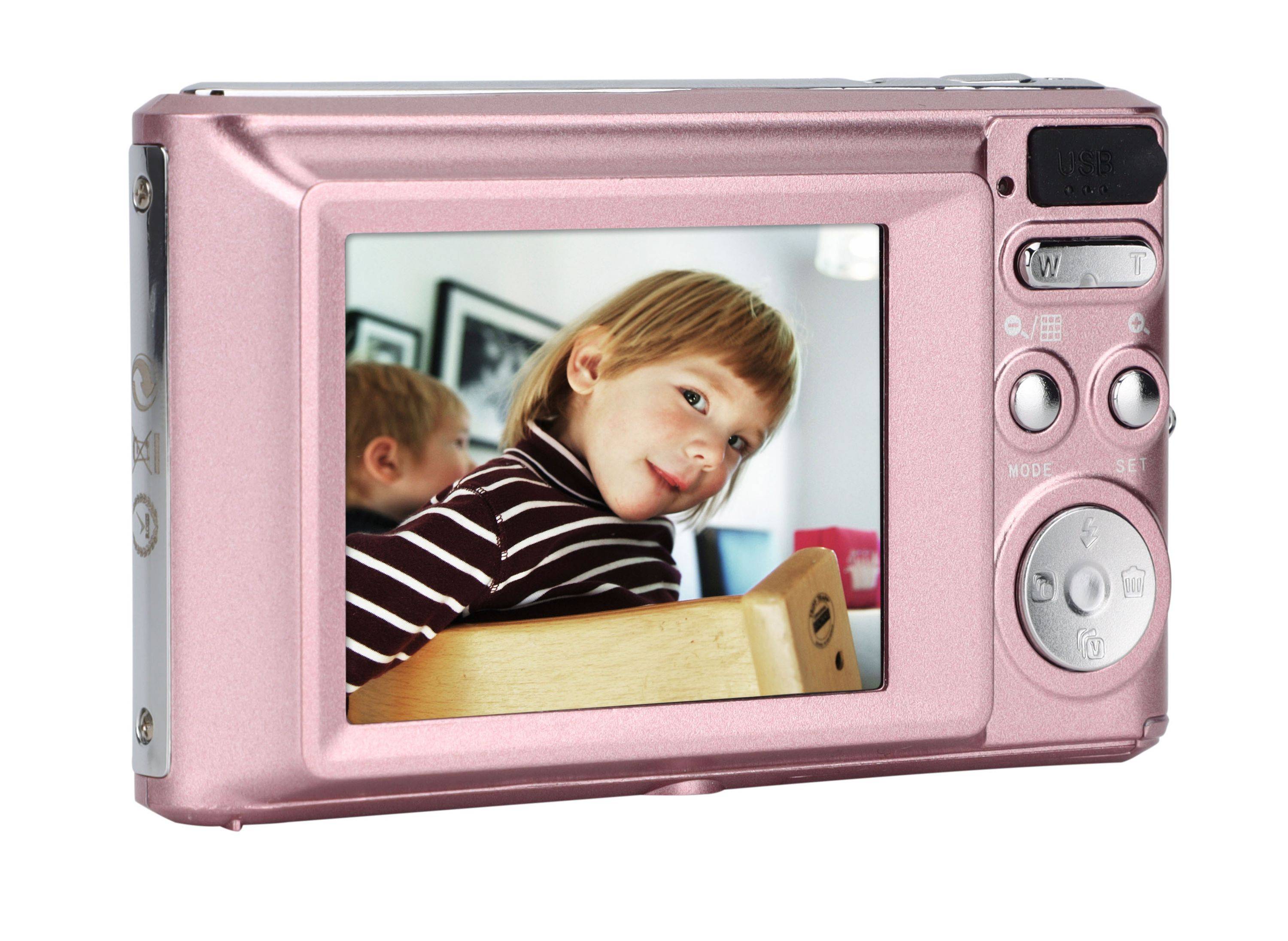 AgfaPhoto Realishot DC5200 - 21 MP Digitalkamera Pink mit CMOS-Sensor & 8-fachem Digitalzoom - HD 720p Videoaufnahme