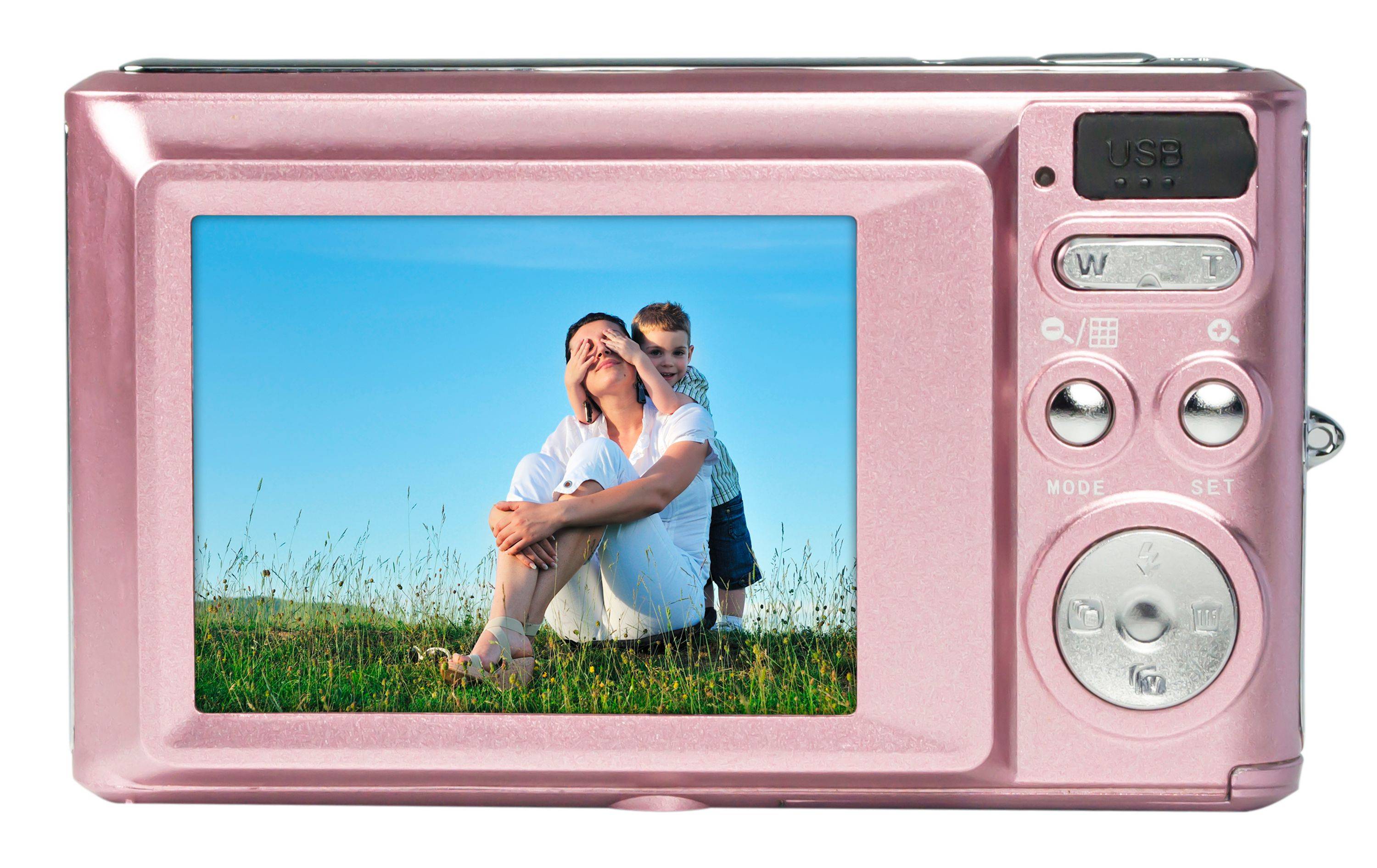 AgfaPhoto Realishot DC5200 - 21 MP Digitalkamera Pink mit CMOS-Sensor & 8-fachem Digitalzoom - HD 720p Videoaufnahme