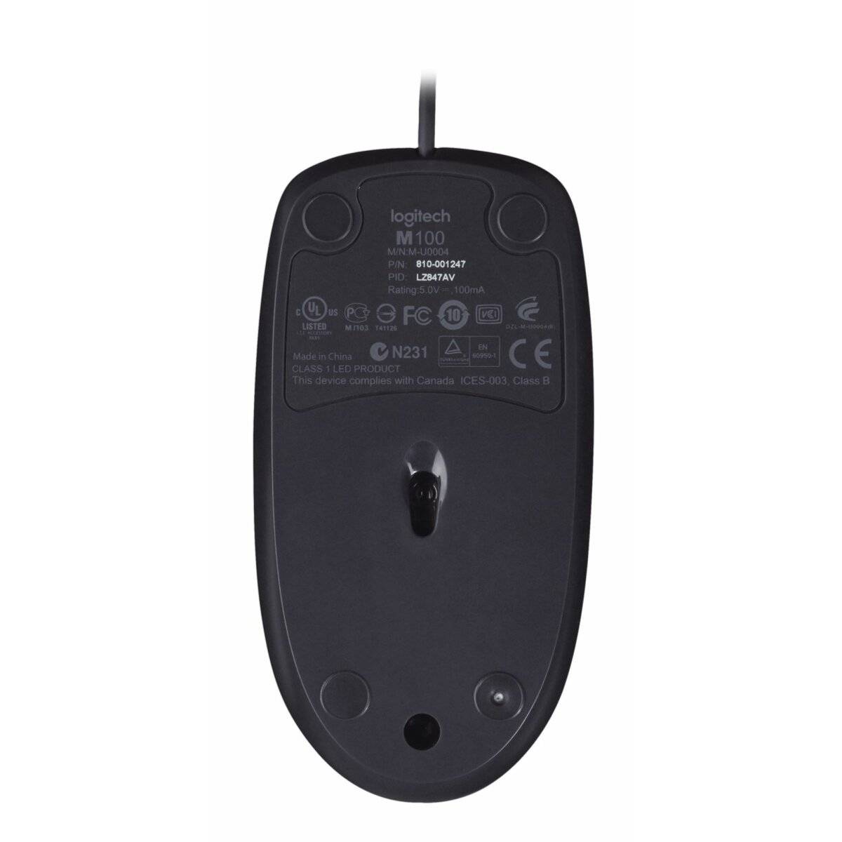 Logitech kabeglgebundene Maus M100 - Plug und Play USB-Maus Schwarz