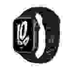 Apple Watch 42/44/45mm Silikon Nike Sportarmband in M/L - Schwarz/Schwarz