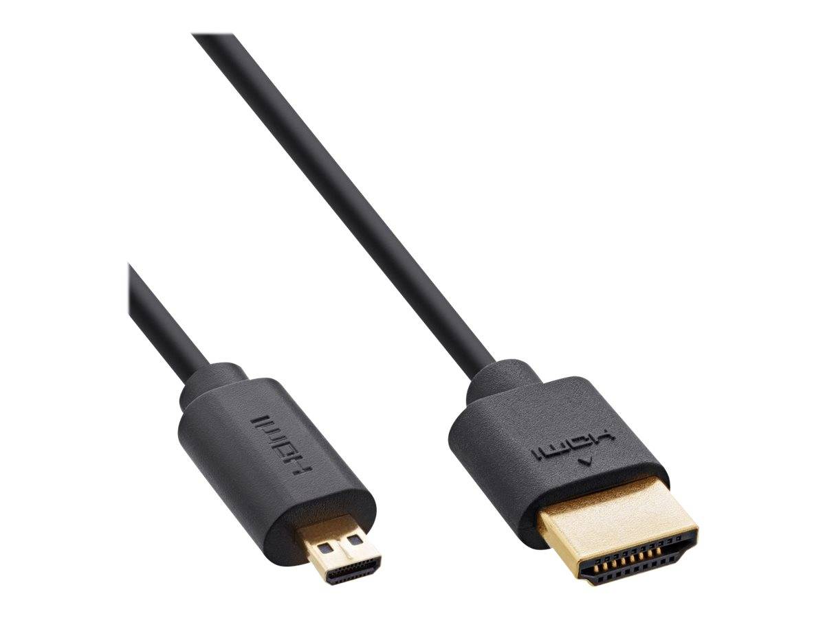 INLINE - Slim Ultra High Speed HDMI Kabel - 8K4K - A St. / D St. (Micro) - 2m