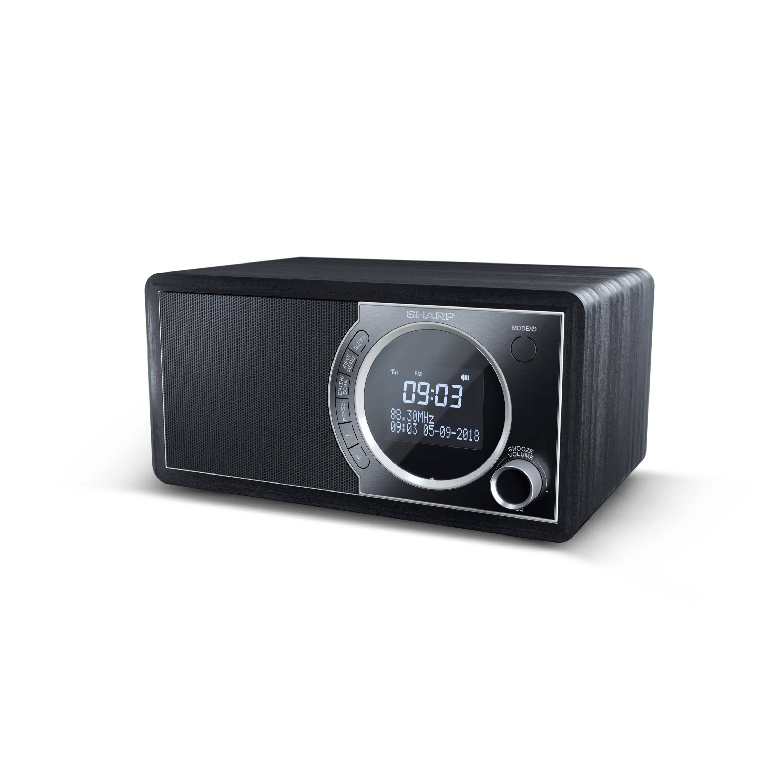 SHARP DR-450BK – Digitalradio mit DAB+/FM & Bluetooth – 20 Senderspeicher, LCD-Display mit Dimmer, Weckerfunktion