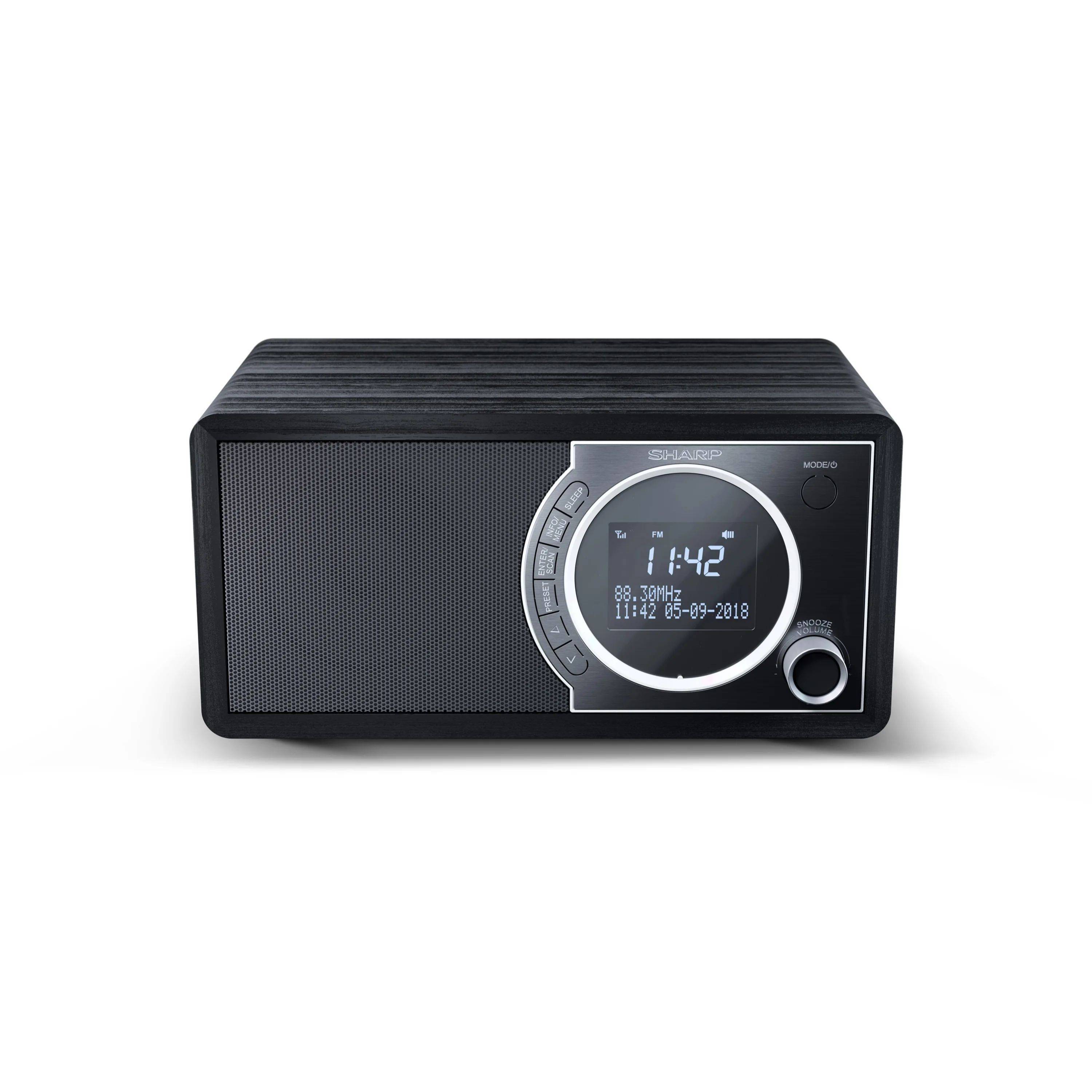 SHARP DR-450BK – Digitalradio mit DAB+/FM & Bluetooth – 20 Senderspeicher, LCD-Display mit Dimmer, Weckerfunktion