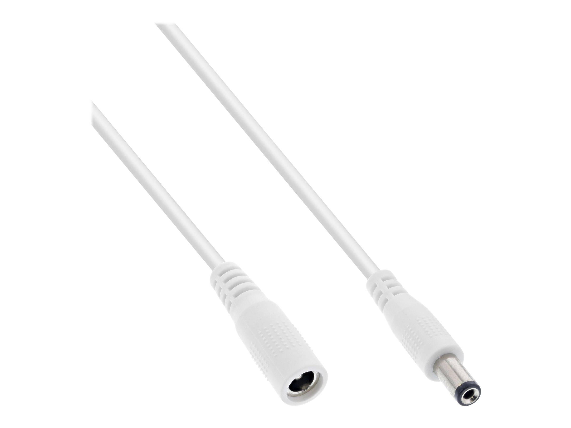 INLINE - DC Verlängerungskabel - DC Stecker/Buchse 5,5x2,1mm - AWG 18 - weiß 2m