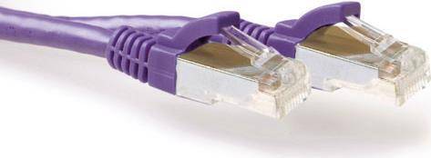 ACT Purple 10 meter LSZH SFTP CAT6A patch cable snagless with RJ45 connectors