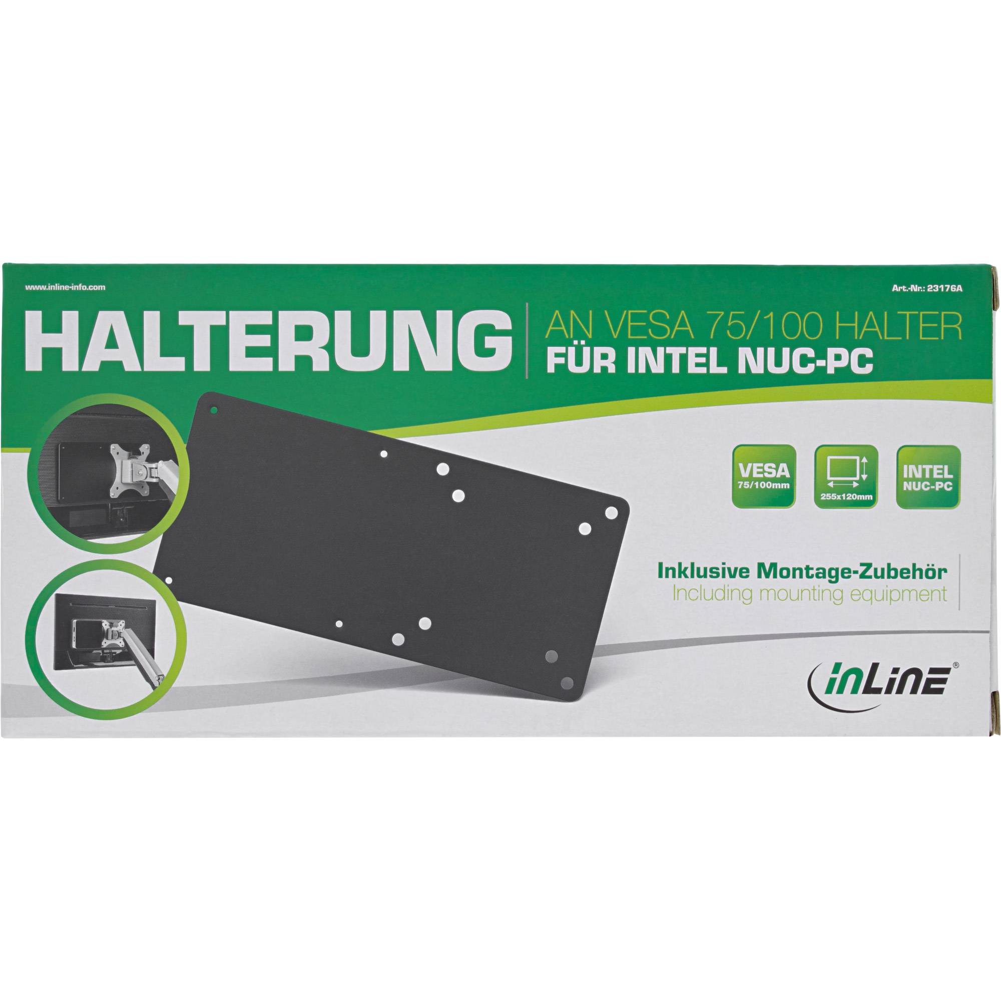 INLINE - Halterung für Intel NUC-PC an VESA 75/100 Halter