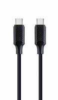 Zwei USB-C-Kabelstecker nebeneinander auf weißem Hintergrund dargestellt.