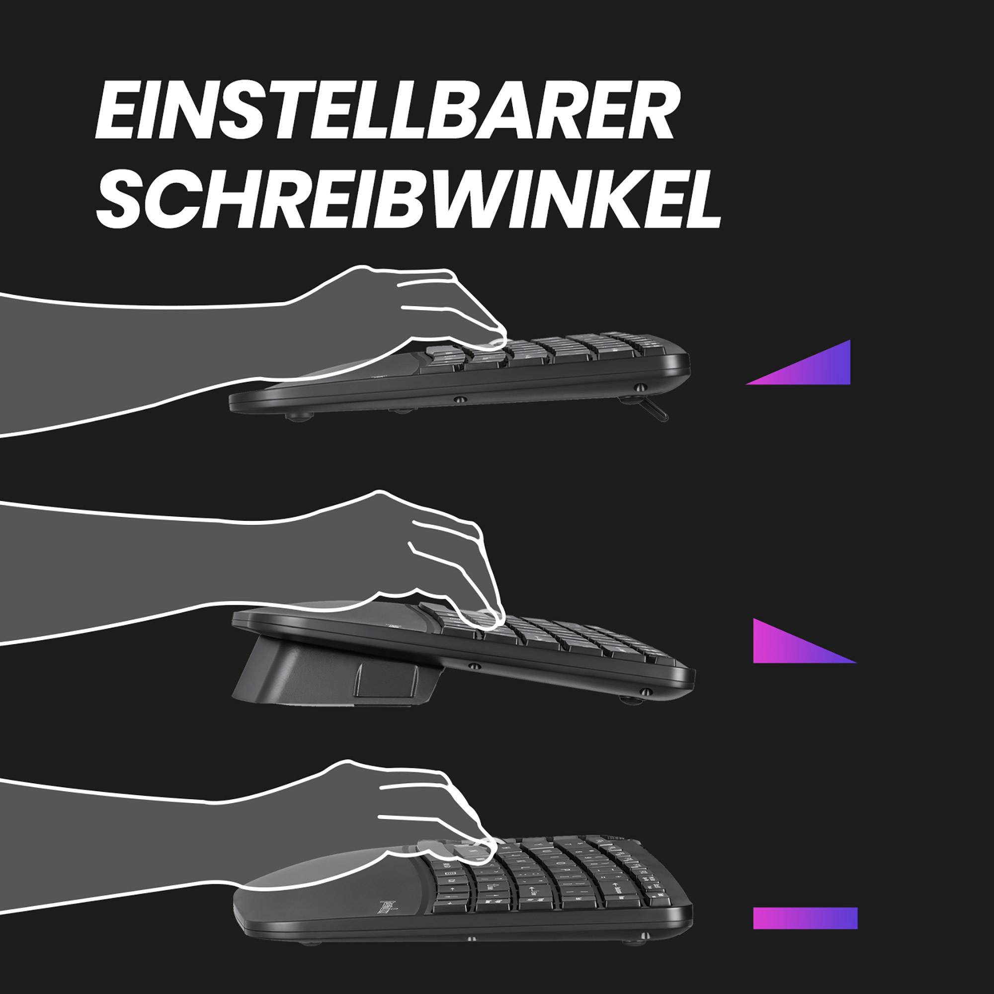 Perixx PERIDUO-606A, Kabellos, RF Wireless, Membran Key Switch, Schwarz, Maus enthalten