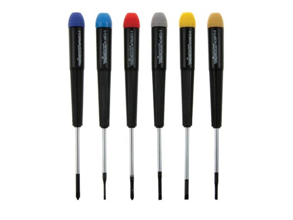 SATZ MIT 6 PRÄZISIONSSCHRAUBENDREHERN (SCHLITZ/KREUZSCHLITZ)