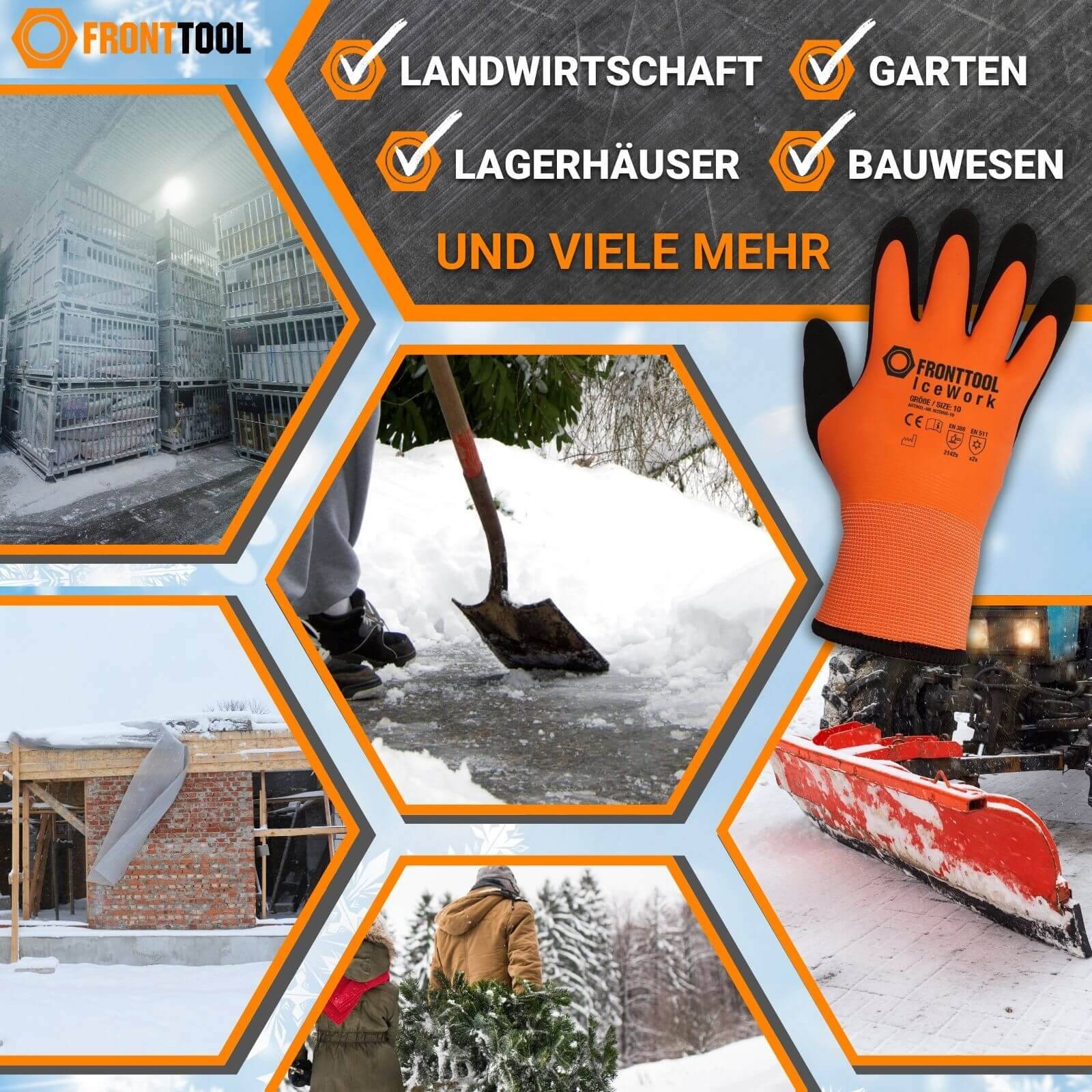FRONTTOOL Kälteschutzhandschuhe IceWork 72 Paar - Größe:11